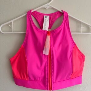 Fabletics High Tide Zip-Front Swim Top & Boardwalk High Waist Bikini Bottom NWT